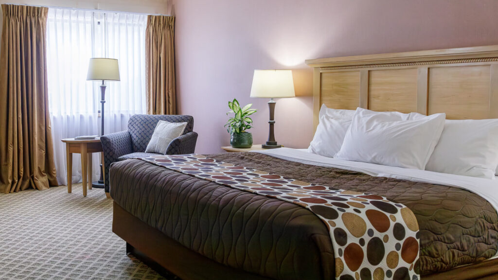 The inside view of a King room at the hotel